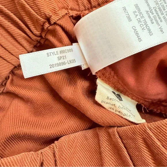 Madewell Tapered Huston Pull-On Crop Pants Burnt Clay Small - Picture 8 of 11